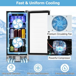 Foto 5 | Refrigerador De Bebidas Costway 2.9 Pies Cúbicos 115 Latas De Acero Inoxidable - Venta Internacional.
