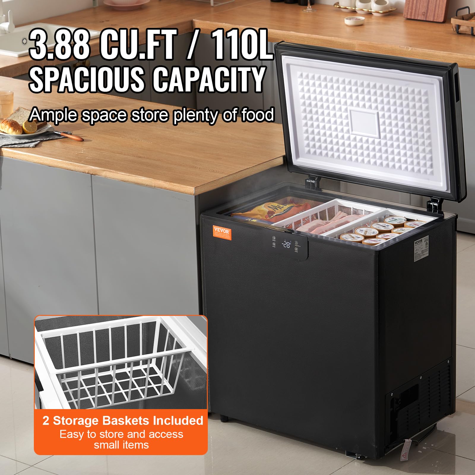 Foto 4 pulgar | Congelador Profundo Compacto Vevor De 110 L/3.88 Pies Cúbicos - Venta Internacional.