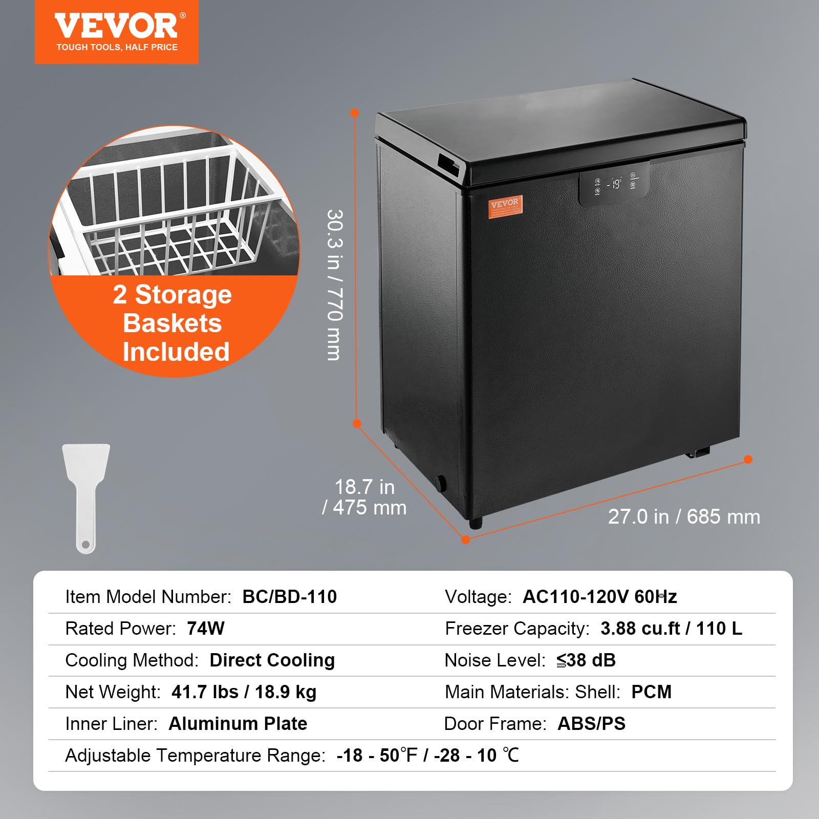 Foto 7 | Congelador Profundo Compacto Vevor De 110 L/3.88 Pies Cúbicos - Venta Internacional.
