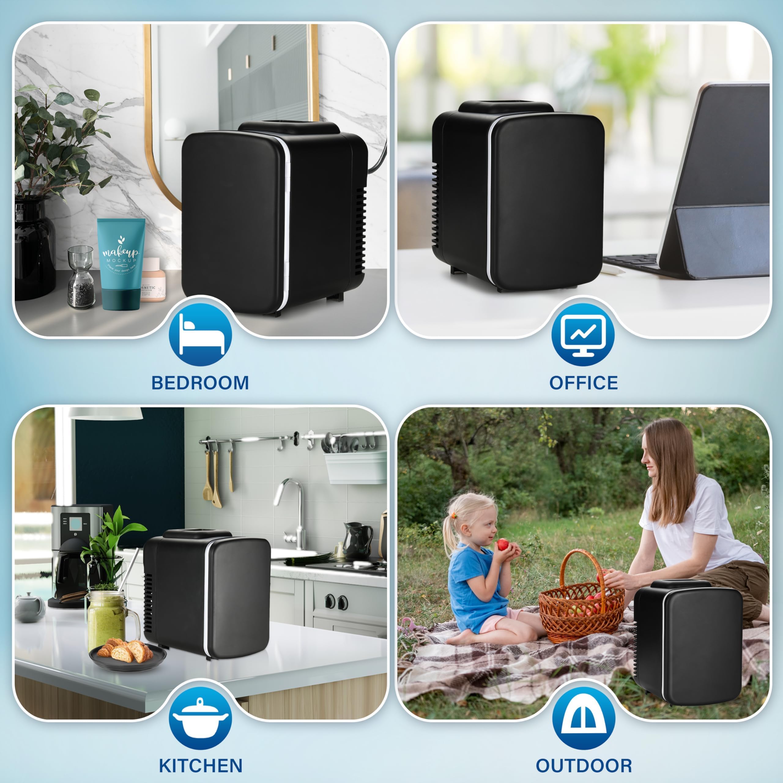 Foto 5 pulgar | Minienfriador Y Calentador Portátil Simple Deluxe De 4 Litros Y 6 Latas, Color Negro - Venta Internacional.