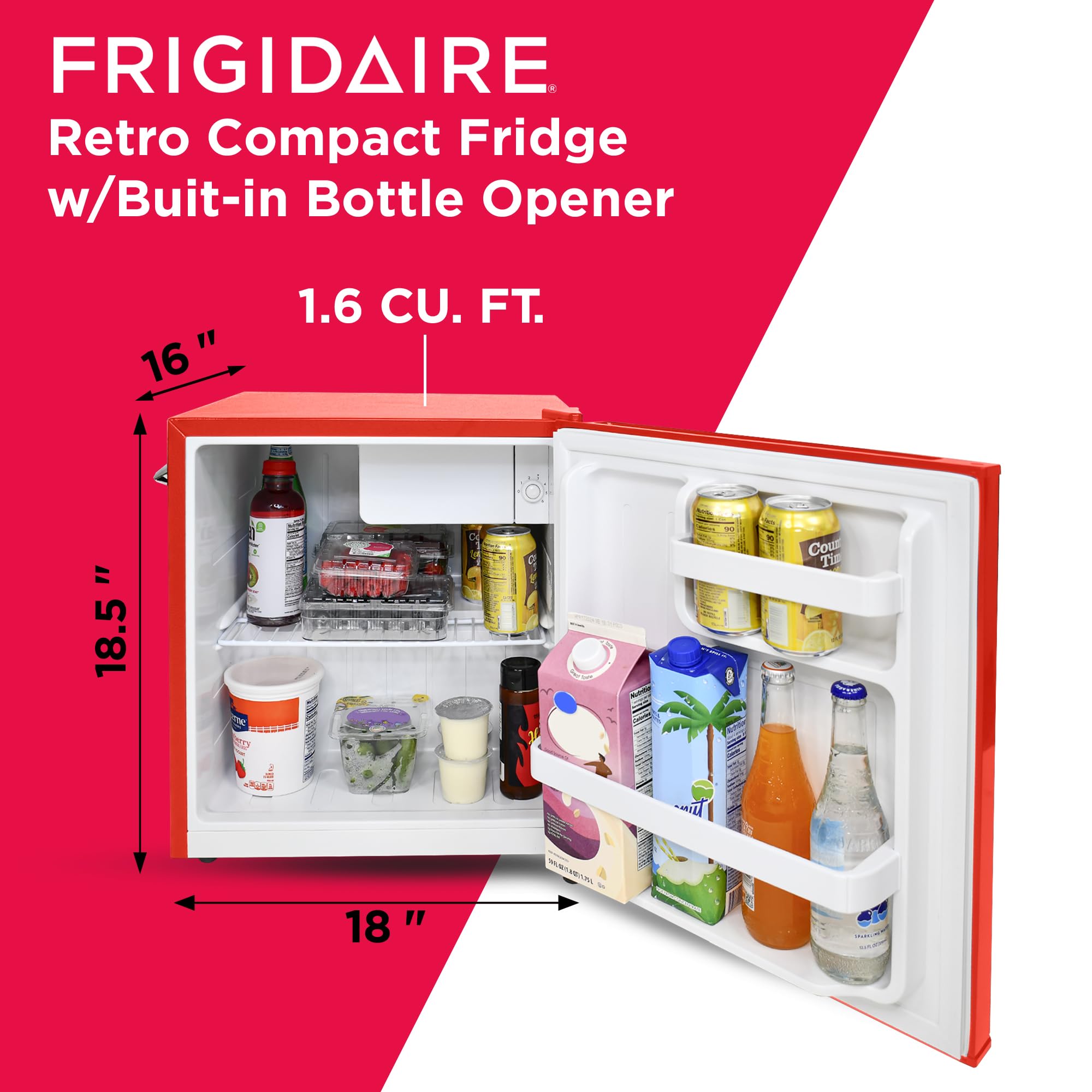 Foto 2 | Minirefrigerador Frigidaire Efr176 Retro De 1.6 Pies Cúbicos, Rojo - Venta Internacional.