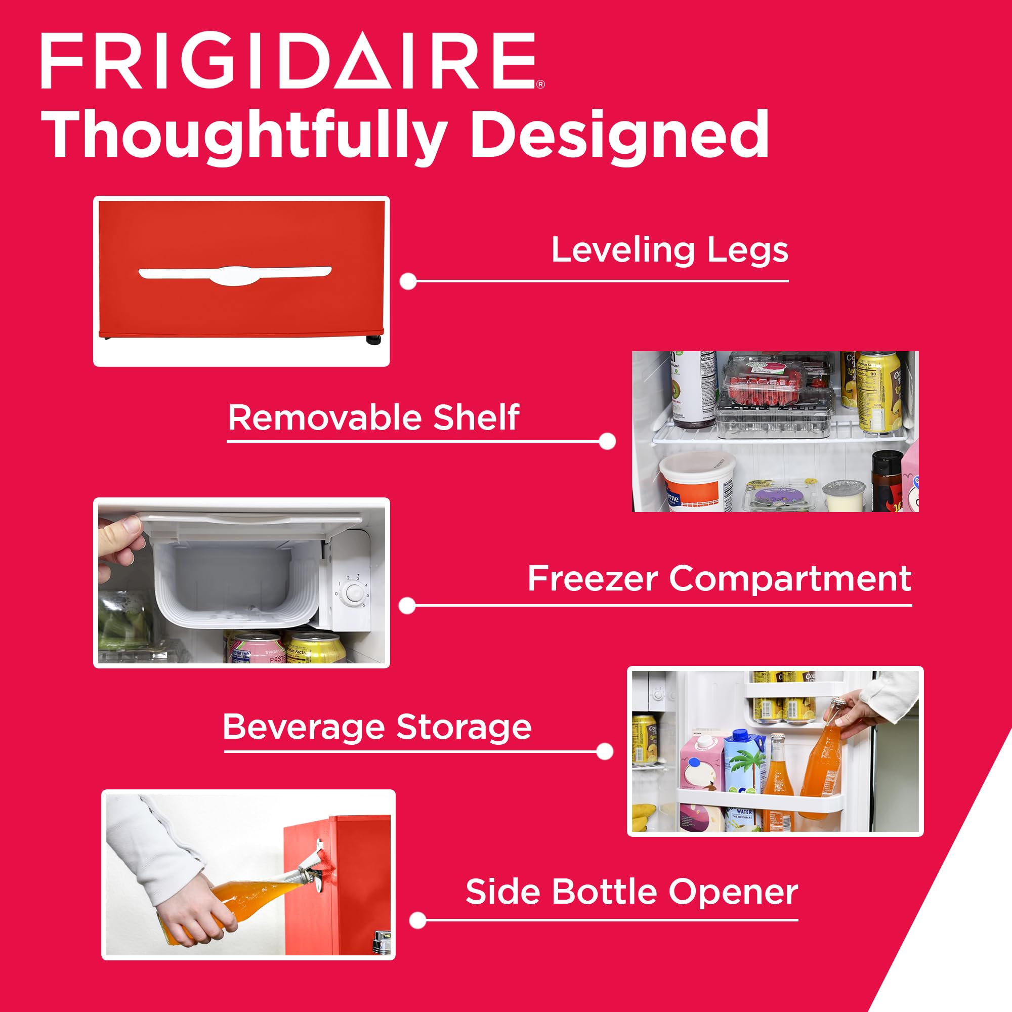 Foto 4 | Minirefrigerador Frigidaire Efr176 Retro De 1.6 Pies Cúbicos, Rojo - Venta Internacional.
