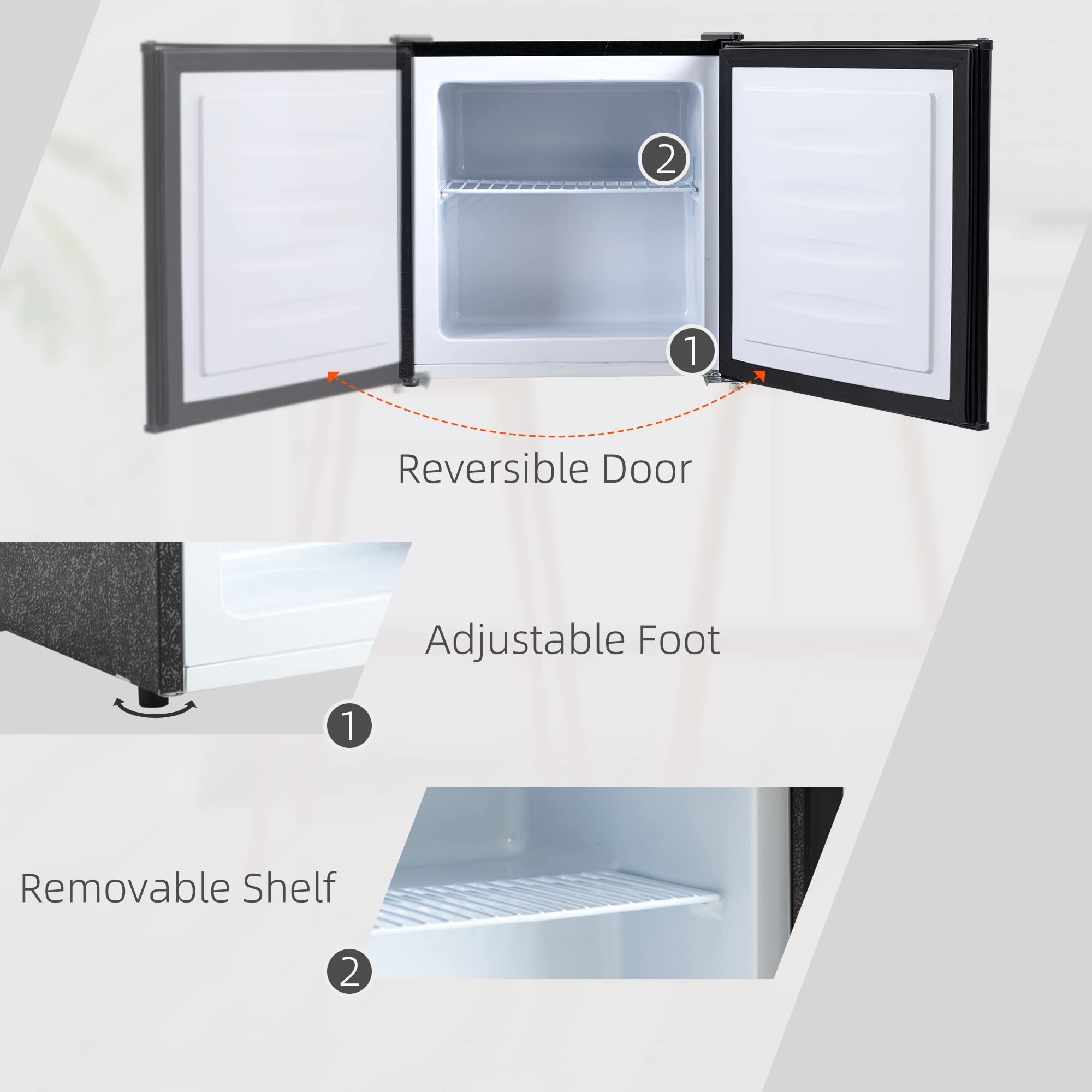 Foto 7 pulgar | Minicongelador Homcom 32l Compacto Vertical Con Estantes Extraíbles - Venta Internacional.