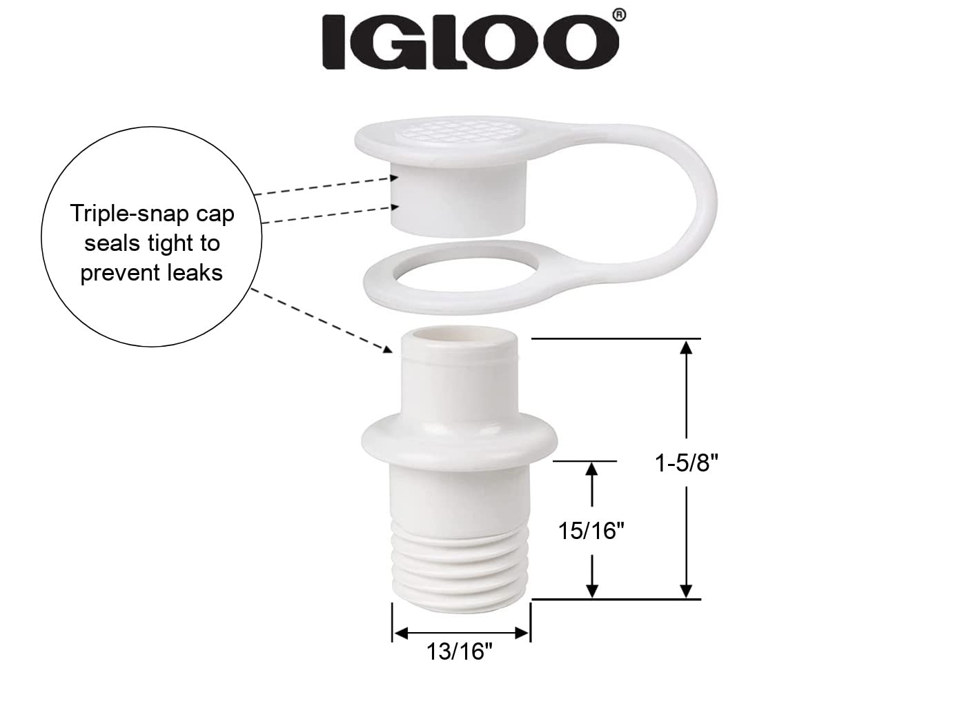 Foto 3 pulgar | Tapón De Drenaje Triple A Presión De Repuesto Para Refrigeradores Igloo - Venta Internacional.