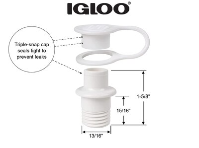 Foto 2 | Tapón De Drenaje Triple A Presión De Repuesto Para Refrigeradores Igloo - Venta Internacional.