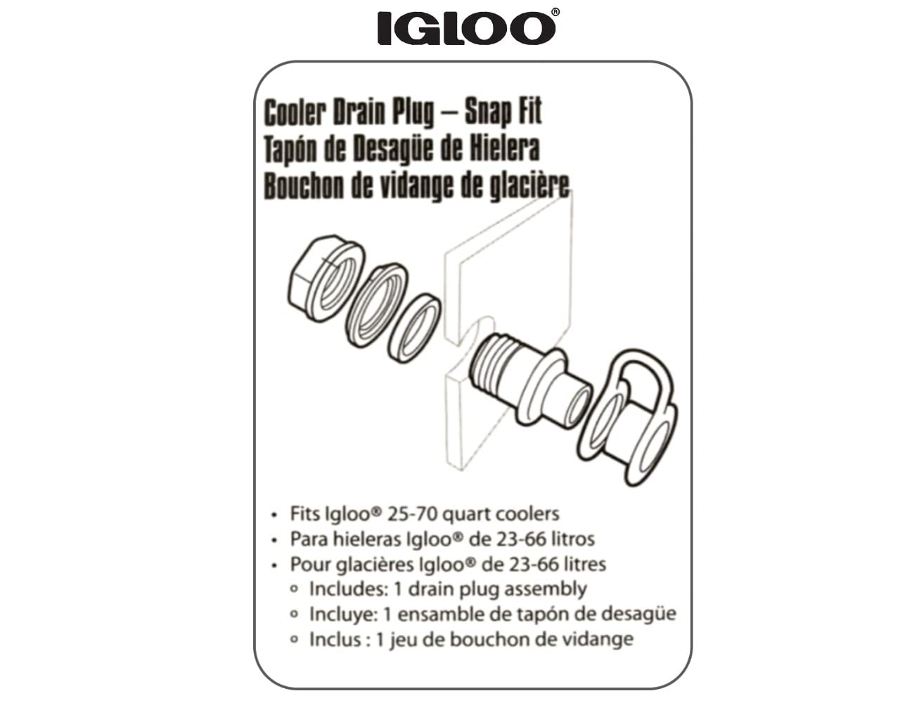 Foto 7 pulgar | Tapón De Drenaje Triple A Presión De Repuesto Para Refrigeradores Igloo - Venta Internacional.