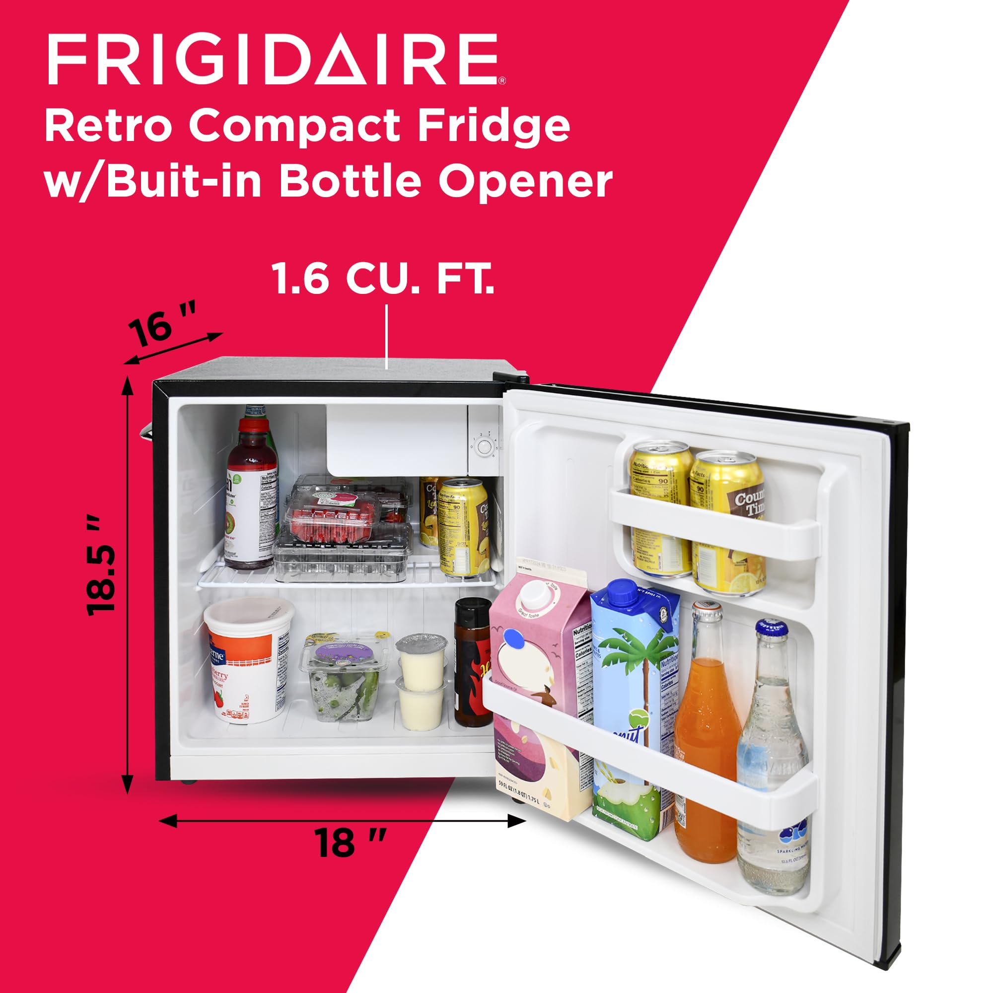 Foto 4 pulgar | Minirefrigerador Frigidaire Efr176-amz Retro De 1.6 Pies Cúbicos, Negro - Venta Internacional.
