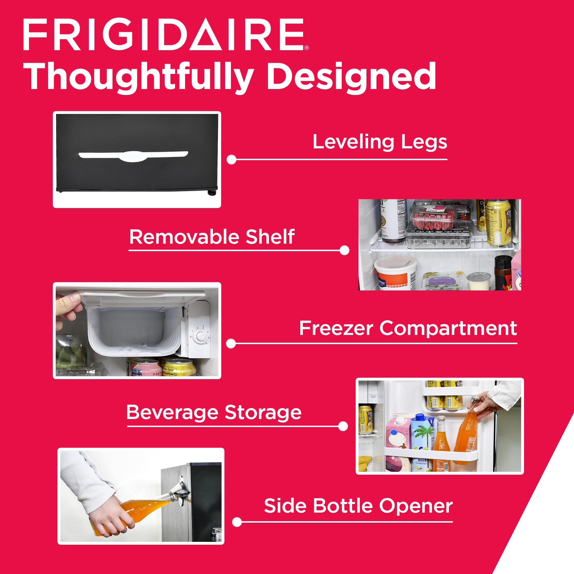 Foto 5 pulgar | Minirefrigerador Frigidaire Efr176-amz Retro De 1.6 Pies Cúbicos, Negro - Venta Internacional.