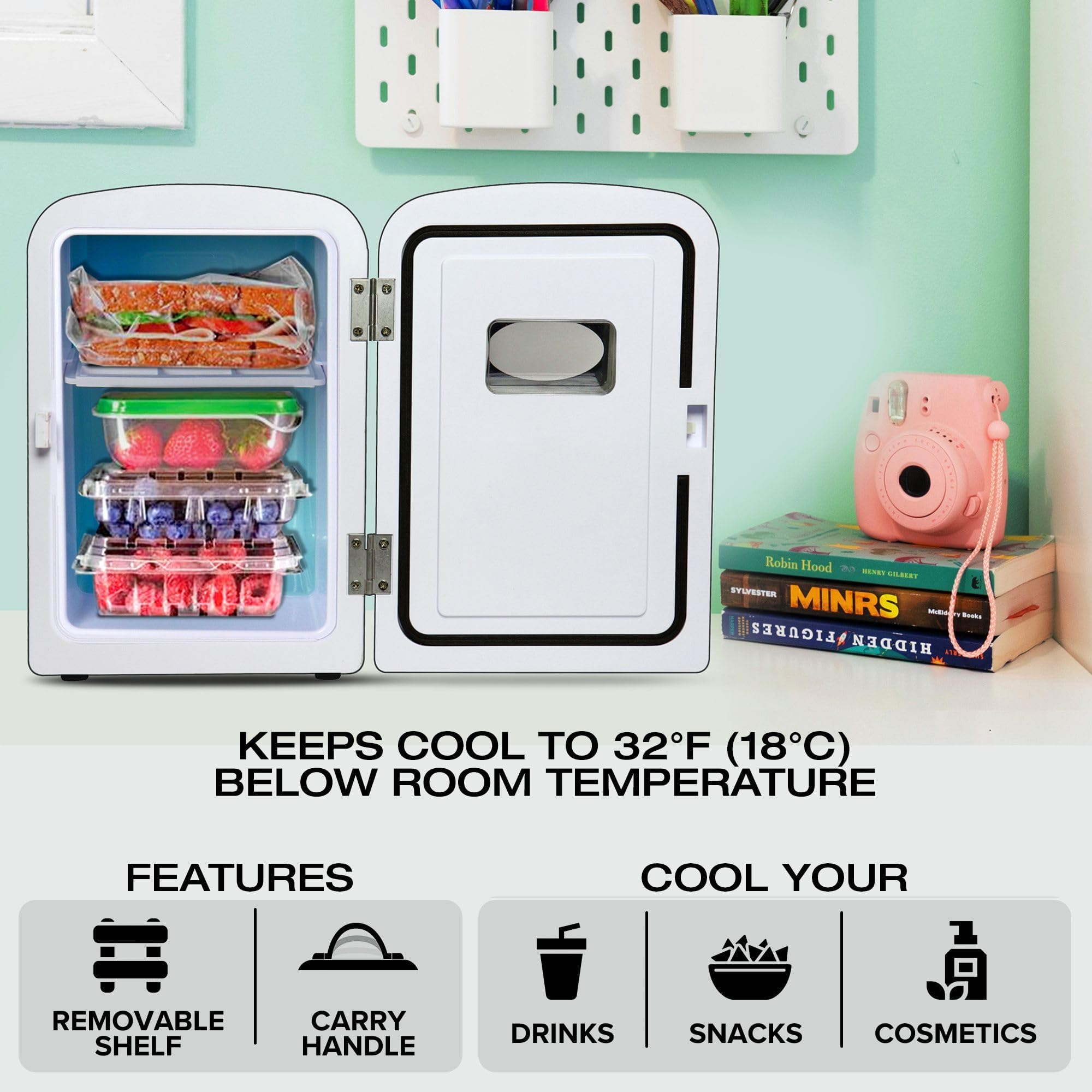 Foto 5 pulgar | Nevera Portátil Koolatron Retro Mini 4l Para El Cuidado De La Piel Negra - Venta Internacional.