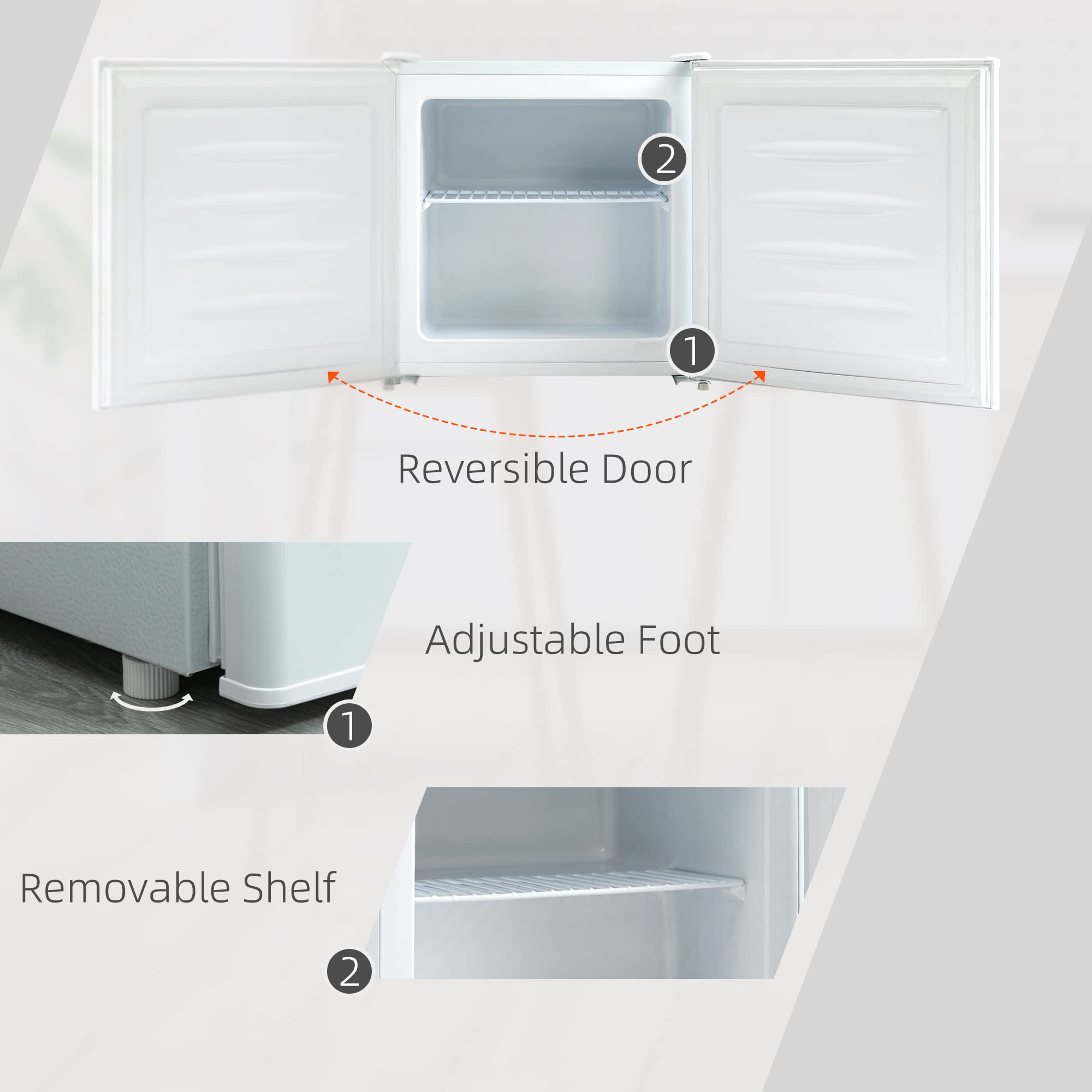 Foto 7 pulgar | Minicongelador Homcom De 1.1 Pies Cúbicos Para Encimera, Compacto, Vertical, Blanco - Venta Internacional.