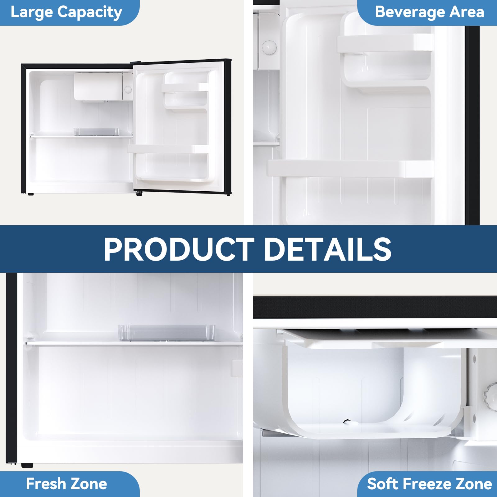 Foto 5 pulgar | Minirefrigerador Frestec 49l Con Congelador Para Dormitorio Y Oficina - Venta Internacional.