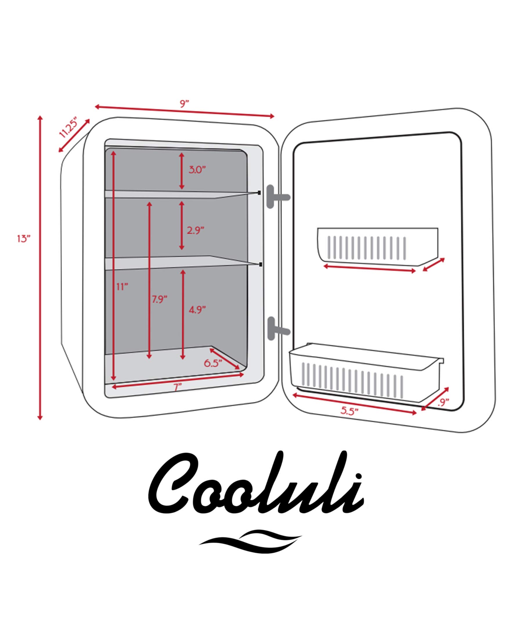 Foto 7 | Mininevera Cooluli De 10 Litros Para Dormitorio, Coche, Oficina O Dormitorio, Color Blanco - Venta Internacional.