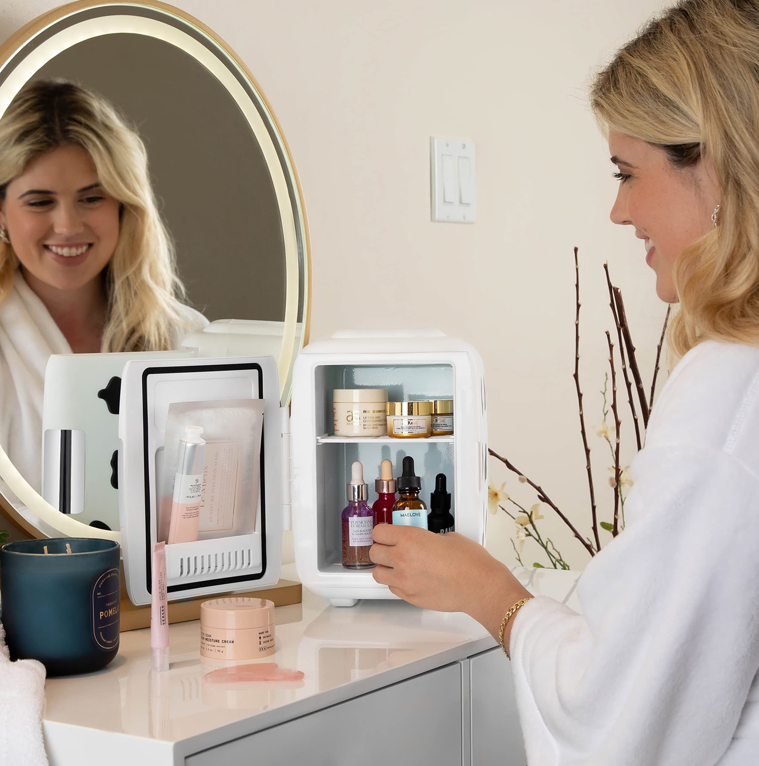 Foto 4 | Minirefrigerador Cooluli Skincare De 4 Litros Y 6 Latas Para Dormitorio, Coche Y Oficina - Venta Internacional.