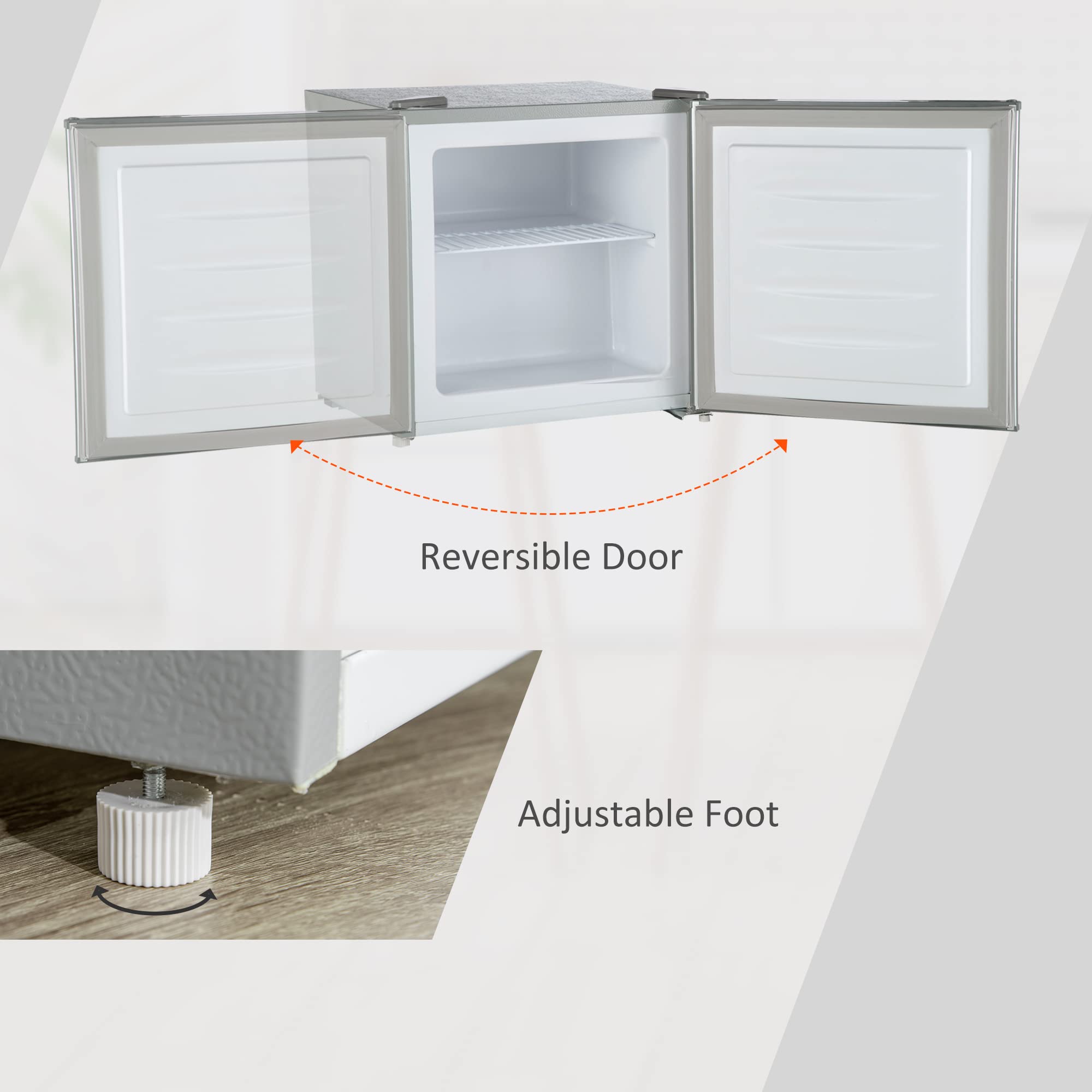 Foto 6 | Minicongelador Homcom De 1.1 Pies Cúbicos Para Encimera, Compacto, Vertical, Gris - Venta Internacional.