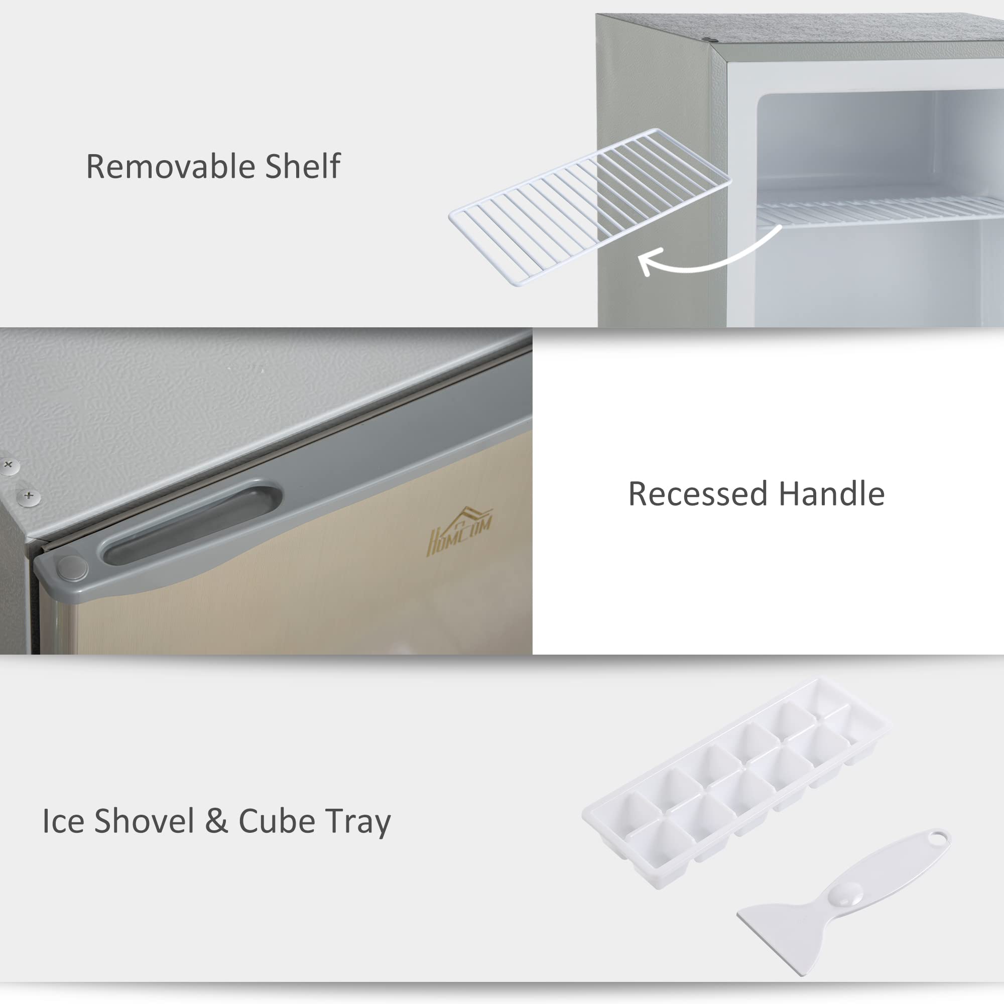 Foto 7 | Minicongelador Homcom De 1.1 Pies Cúbicos Para Encimera, Compacto, Vertical, Gris - Venta Internacional.