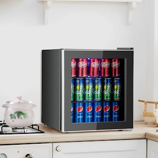 Foto 2 | Refrigerador De Bebidas Costway 60 Latas Con Puerta De Vidrio De 1.6 Pies Cúbicos - Venta Internacional.