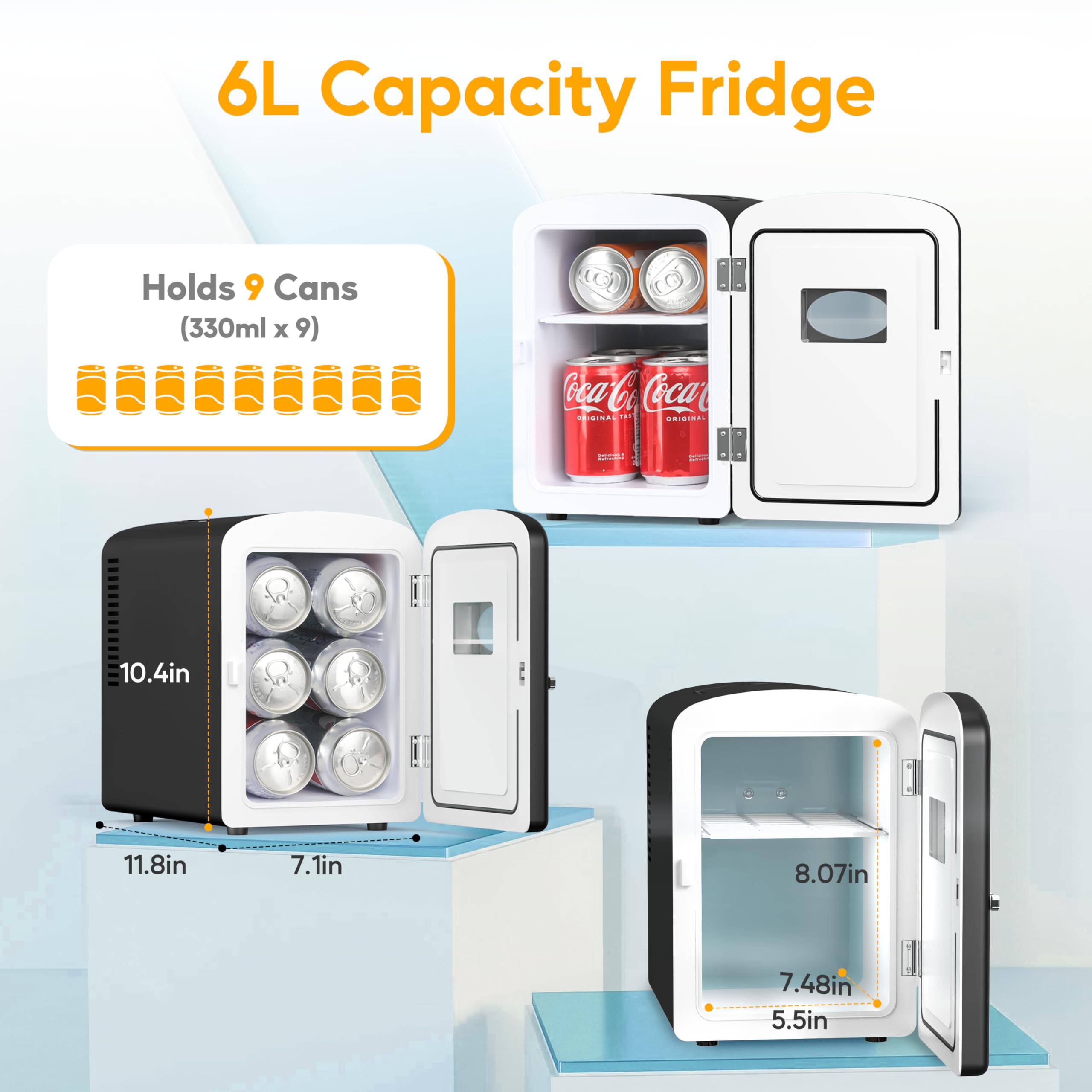 Foto 4 pulgar | Minirefrigerador Portátil Healsmart De 6 Litros  Enfriador/calentador  Negro - Venta Internacional.
