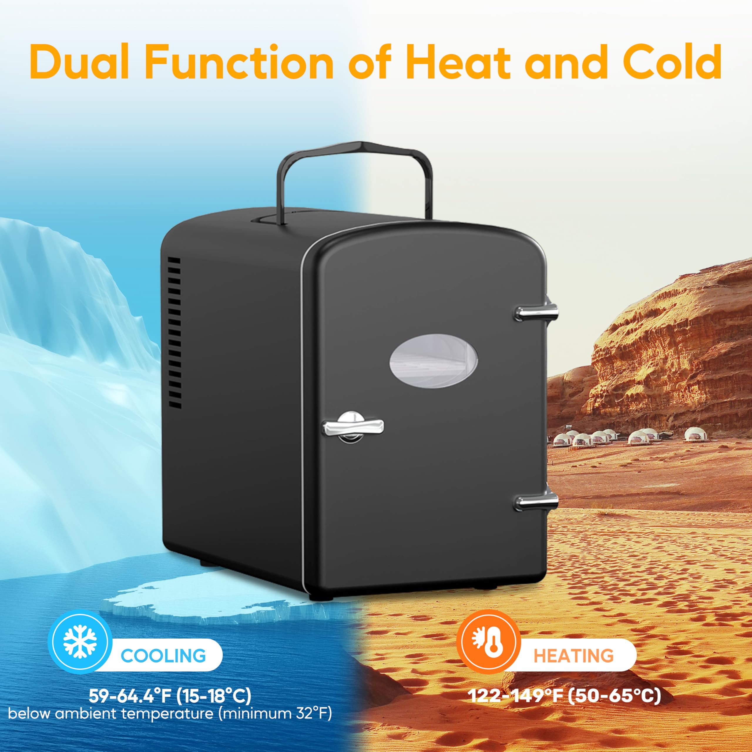 Foto 5 pulgar | Minirefrigerador Portátil Healsmart De 6 Litros  Enfriador/calentador  Negro - Venta Internacional.