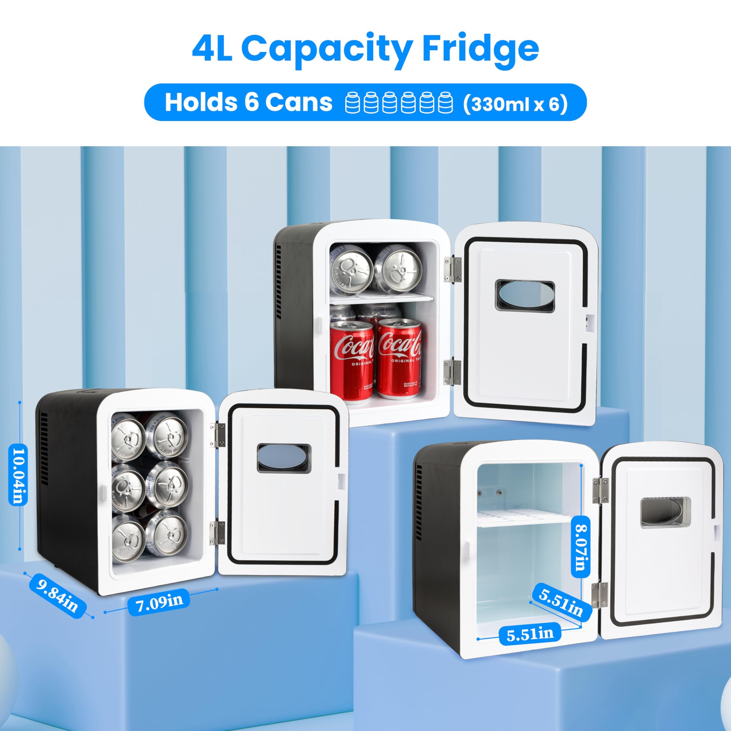 Foto 3 pulgar | Minirefrigerador Portátil Healsmart De 4 Litros  Enfriador/calentador  Negro - Venta Internacional.