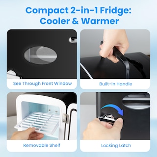 Foto 3 | Minirefrigerador Portátil Healsmart De 4 Litros Enfriador/calentador Negro - Venta Internacional.