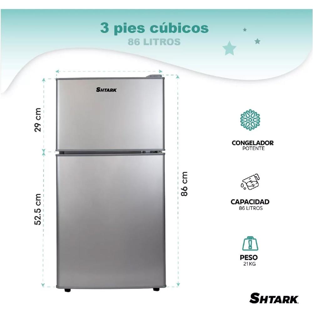 Foto 5 pulgar | Frigobar Cuory Shtf2p86lp 3 Pies De 86l 127v Plata
