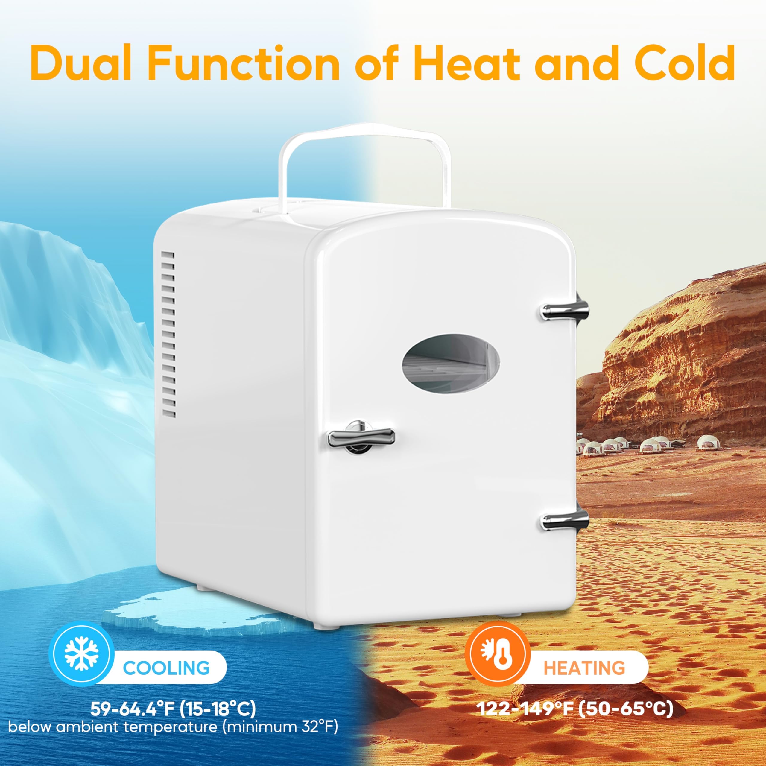 Foto 4 pulgar | Minirefrigerador Healsmart 6l/9 Latas De Bebida Para El Cuidado De La Piel  Color Blanco - Venta Internacional.