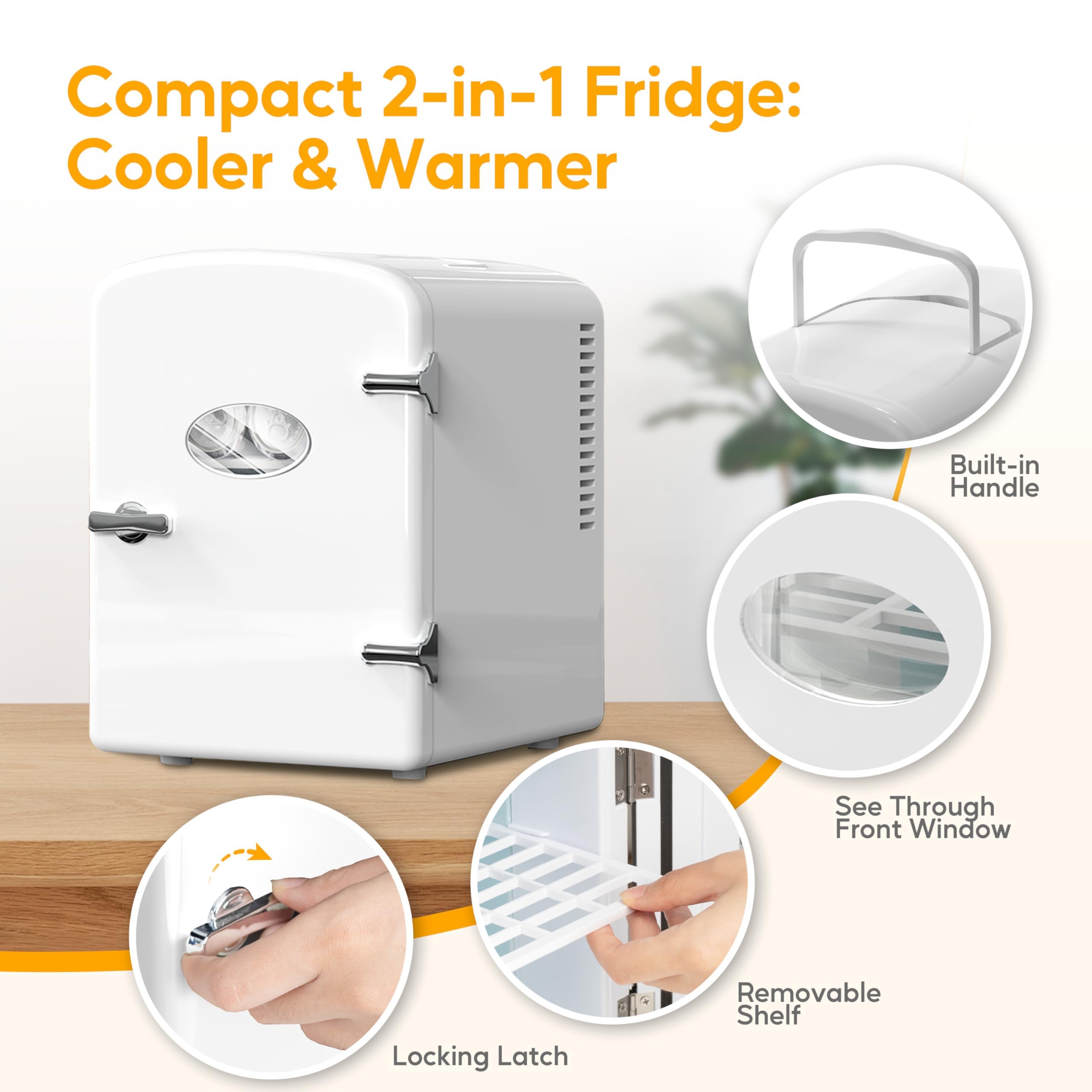 Foto 6 | Minirefrigerador Healsmart 6l/9 Latas De Bebida Para El Cuidado De La Piel  Color Blanco - Venta Internacional.