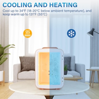 Foto 2 | Minirefrigerador Healsmart De 4 Litros Y 6 Latas Enfriador Y Calentador Color Rosa 100-120 V - Venta Internacional.