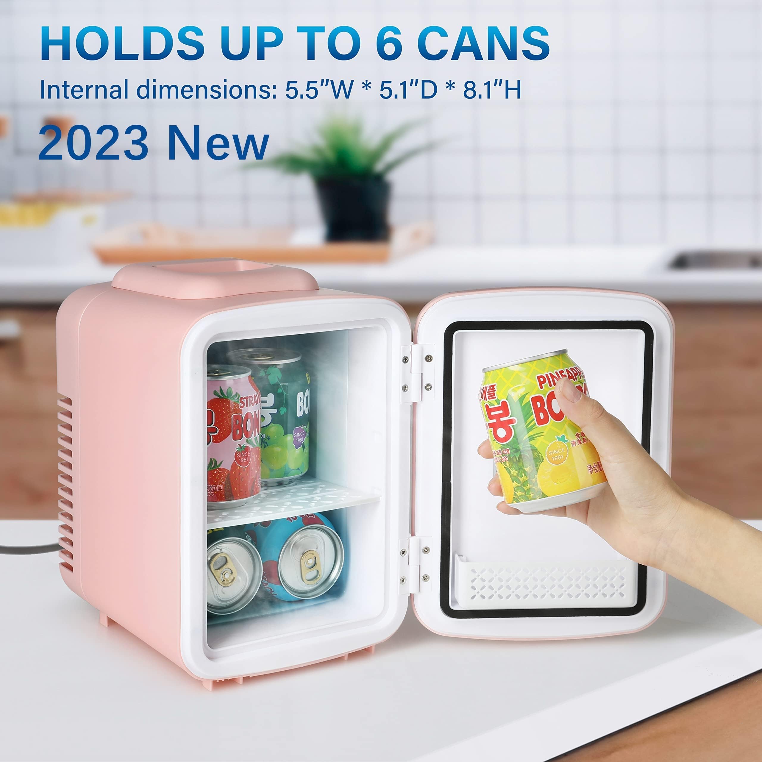 Foto 5 pulgar | Minirefrigerador Healsmart De 4 Litros Y 6 Latas  Enfriador Y Calentador  Color Rosa  100-120 V - Venta Internacional.