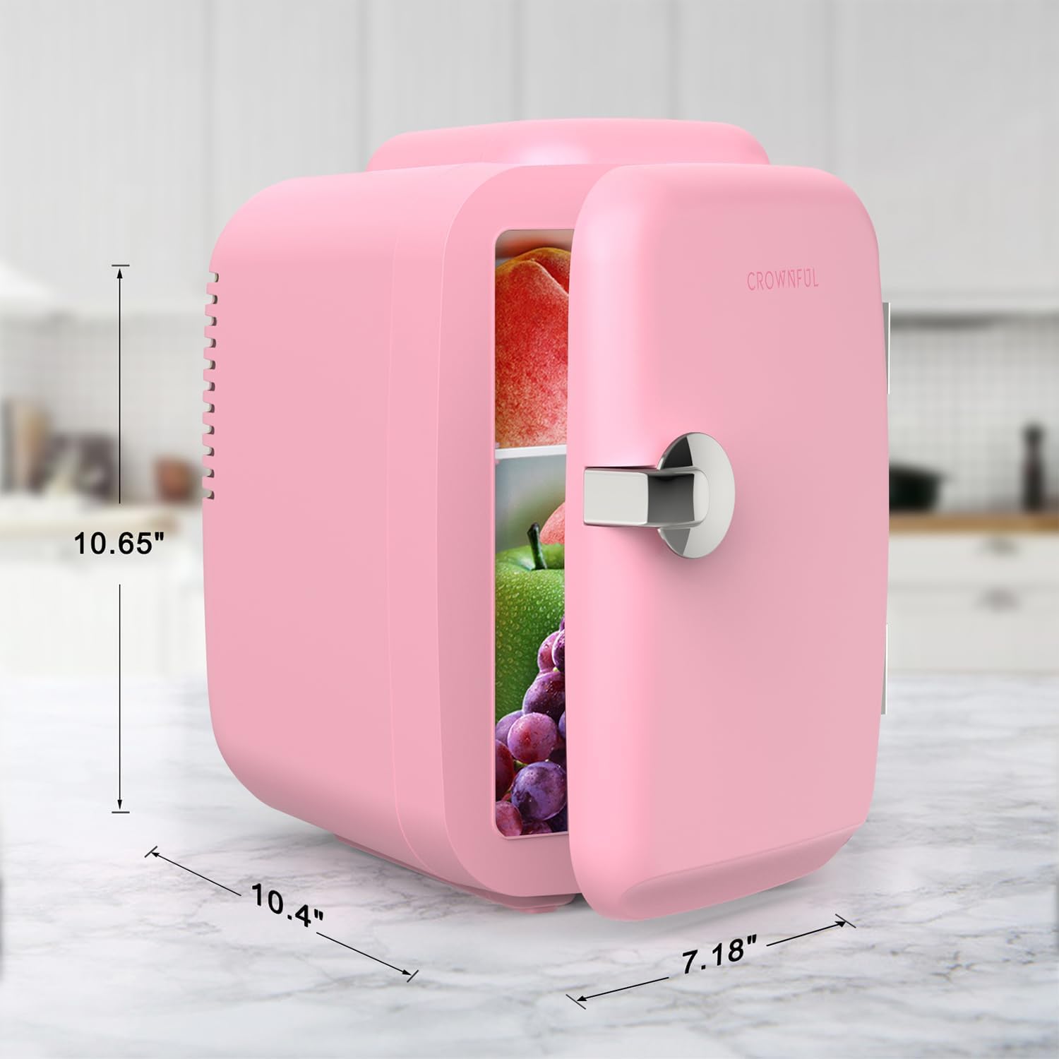 Foto 6 pulgar | Minirefrigerador Crownful Portátil Rosa - Venta Internacional