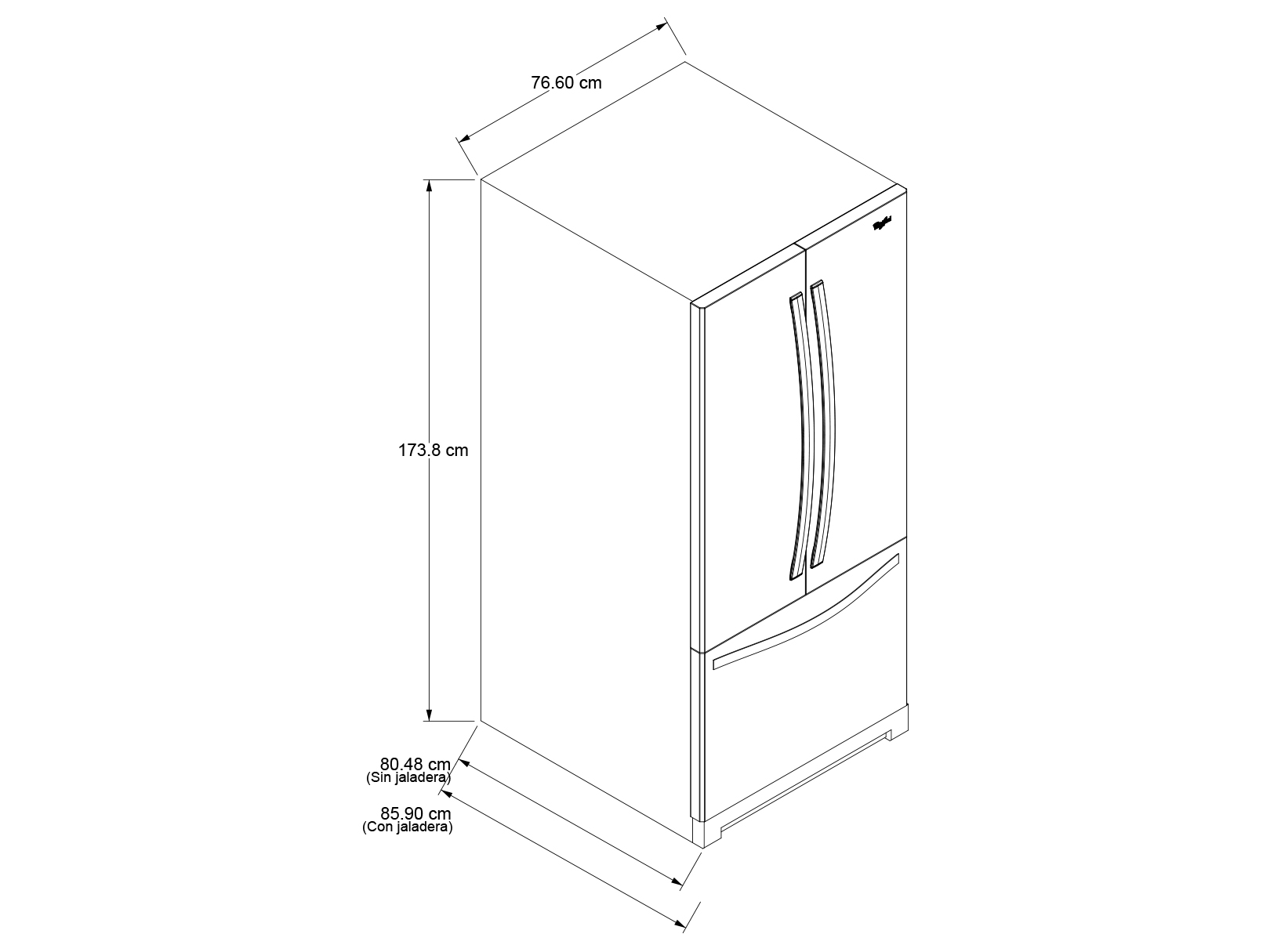 Foto 8 pulgar | Refrigerador Whirlpool French Door 19.56 P³