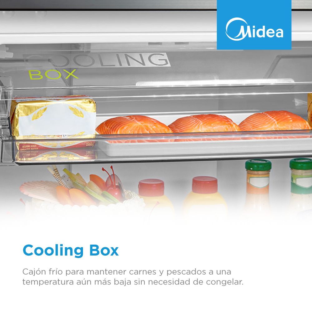 Foto 5 pulgar | Refrigerador Top Mount Midea Smart Sensor Bru Steel 15 Pies Cúbicos