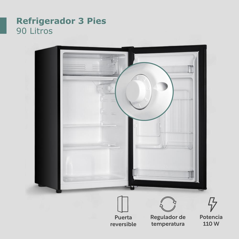 Foto 3 pulgar | Refrigerador 3 Pies/90 Litros Con Congelador 1 Puerta 115v