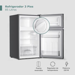 Foto 2 | Refrigerador 3 Pies/85 Litros Led Con Freezer 2 Puertas 115v