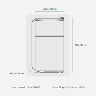 Foto 4 | Refrigerador 3 Pies/85 Litros Led Con Freezer 2 Puertas 115v
