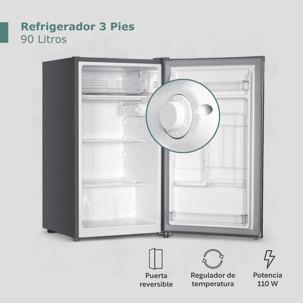 Foto 3 pulgar | Refrigerador 3 Pies/90 Litros Con Congelador 1 Puerta 115v