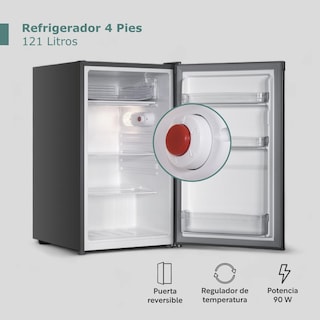 Foto 2 | Refrigerador 4 Pies/121 Litros Con Congelador 1 Puerta 115v