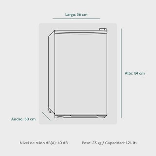 Foto 4 | Refrigerador 4 Pies/121 Litros Con Congelador 1 Puerta 115v