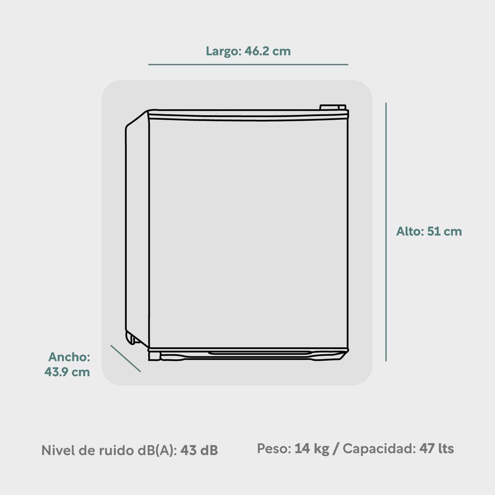 Foto 4 | Refrigerador 1.6 Pies/47 Litros Con Congelador 1 Puerta 115v