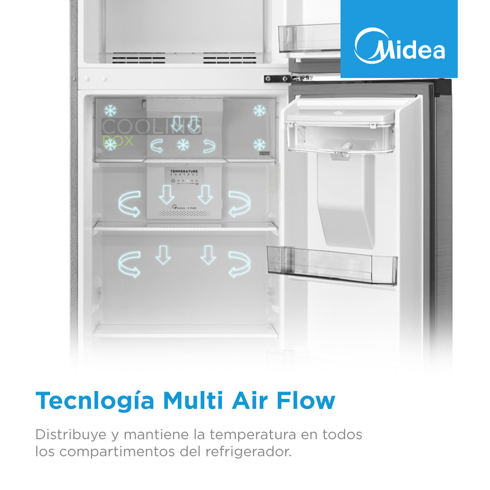 Foto 8 pulgar | Refrigerador Midea Automático Top Mount Smart Sensor Lake Silver 10 Pies Cúbicos con Dispensador de Agua