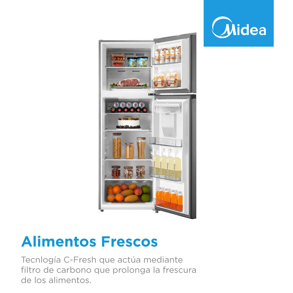 Foto 9 pulgar | Refrigerador Midea Automático Top Mount Smart Sensor Lake Silver 10 Pies Cúbicos con Dispensador de Agua