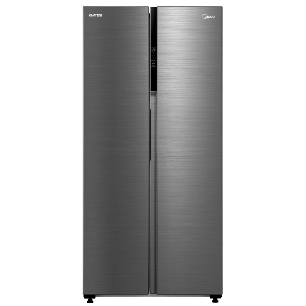 Refrigerador Automático Midea Side By Side Inverter Quattro Bru Steel 17 Pies Cúbicos Con Wifi