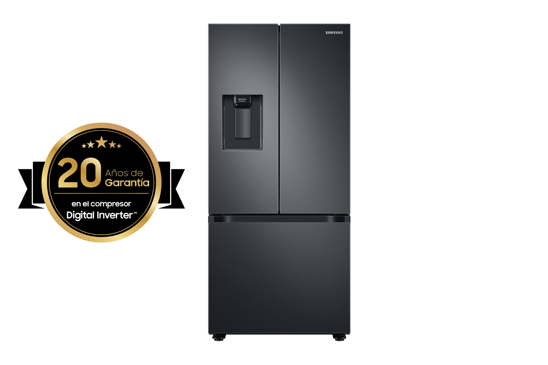 Foto 7 pulgar | Refrigerador Samsung 3 French Door 22ft Gris con Despachador de Agua y Compresor Digital Inverter