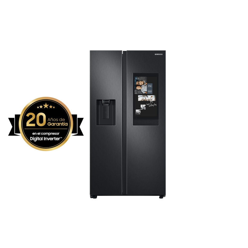 Refrigerador Samsung Sbs 22 Pies Pantalla Family Hub Negro