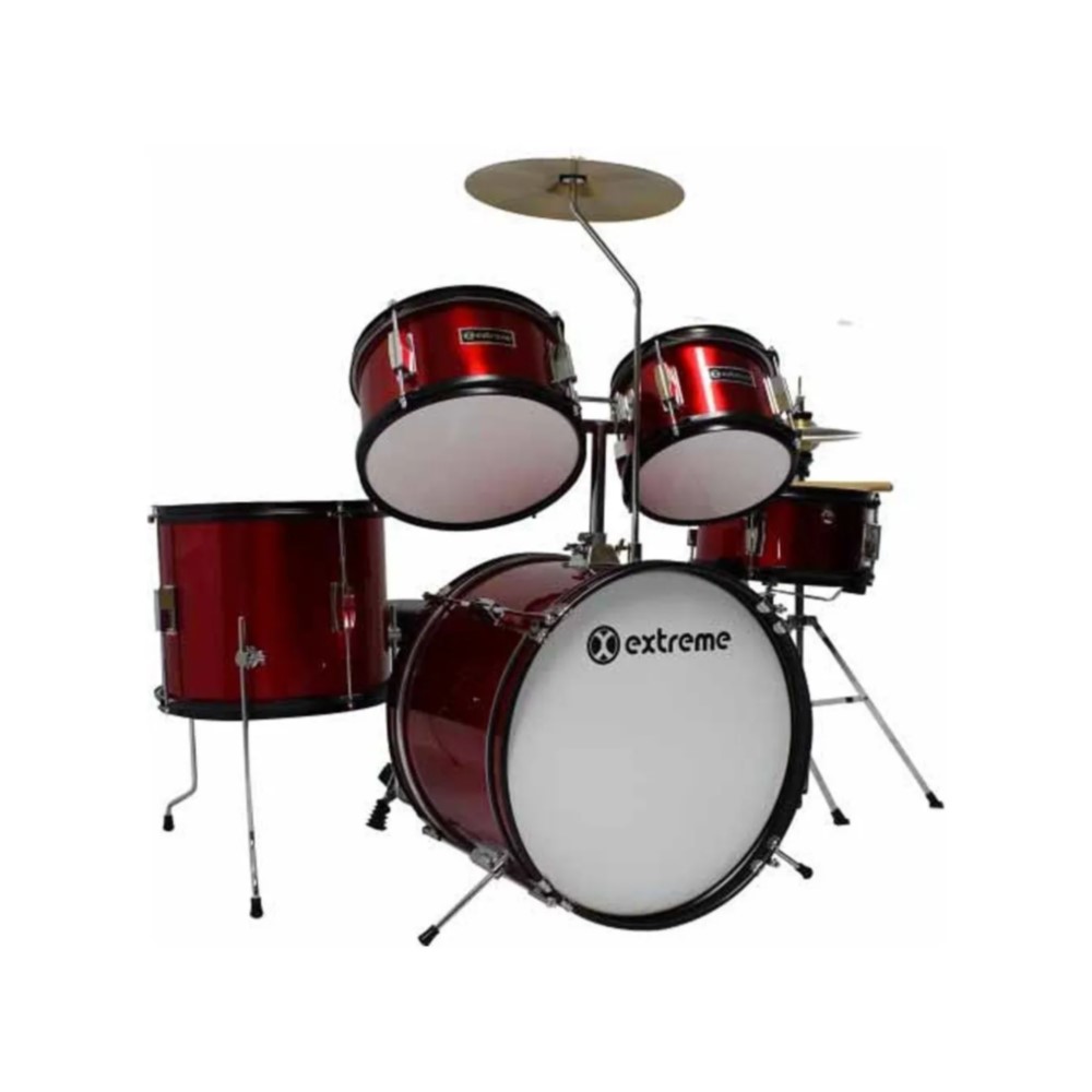 Batería Junior Extreme Rojo Brillante con Aro Negro