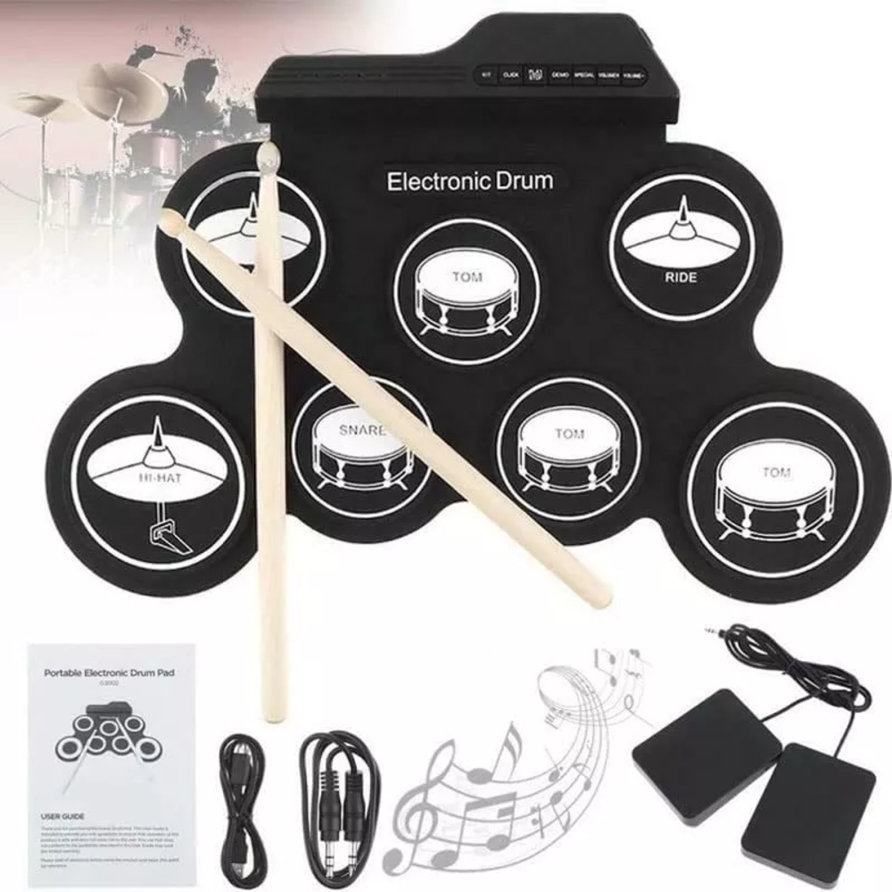 Foto 4 pulgar | Caja de Ritmos Electrónica Belug USB Batería Enrollable Negro