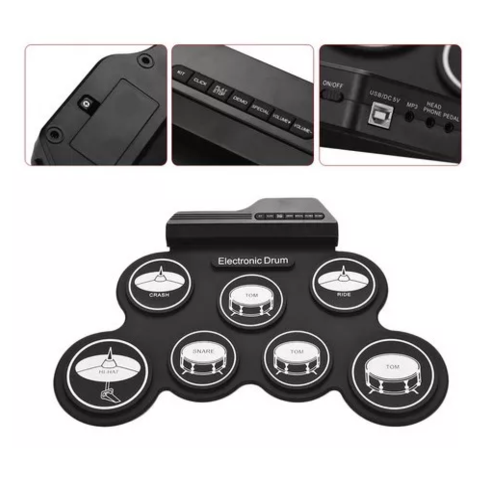 Foto 5 pulgar | Caja de Ritmos Electrónica Belug USB Batería Enrollable Negro