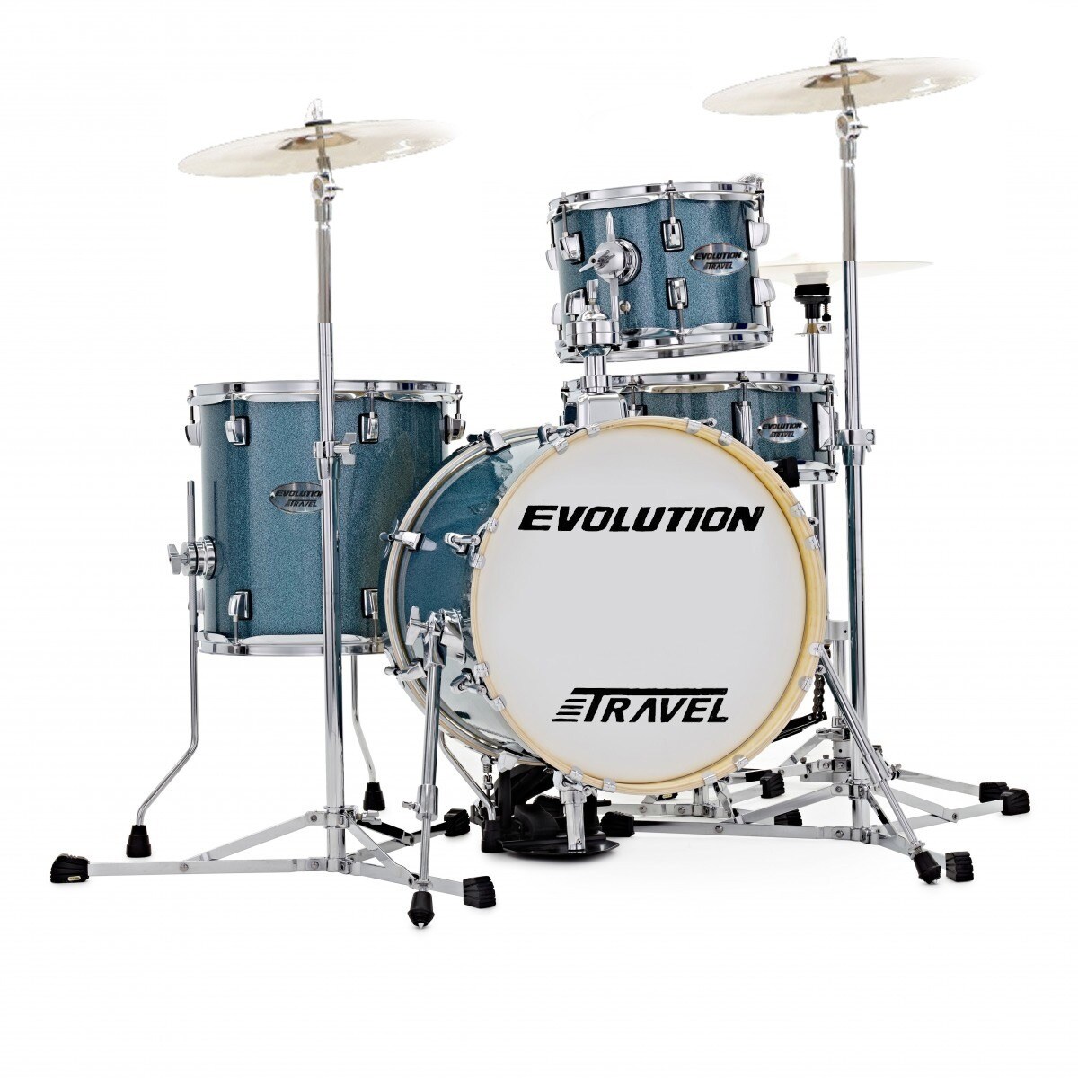 Batería Evolution color Azul Metálico 4 Piezas $10,400