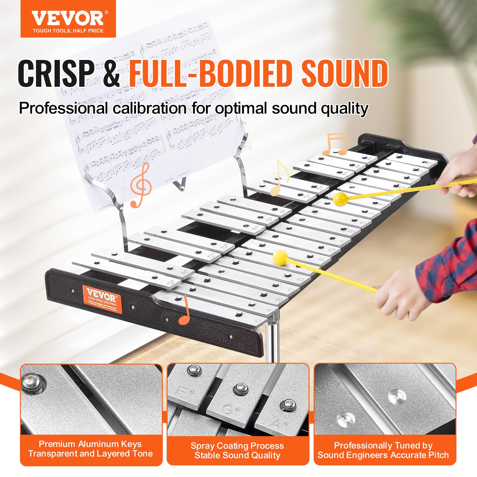 Foto 3 pulgar | Kit De Campanas De Xilófono Glockenspiel Vevor 30 Note Con Soporte Y Bolsa - Venta Internacional.