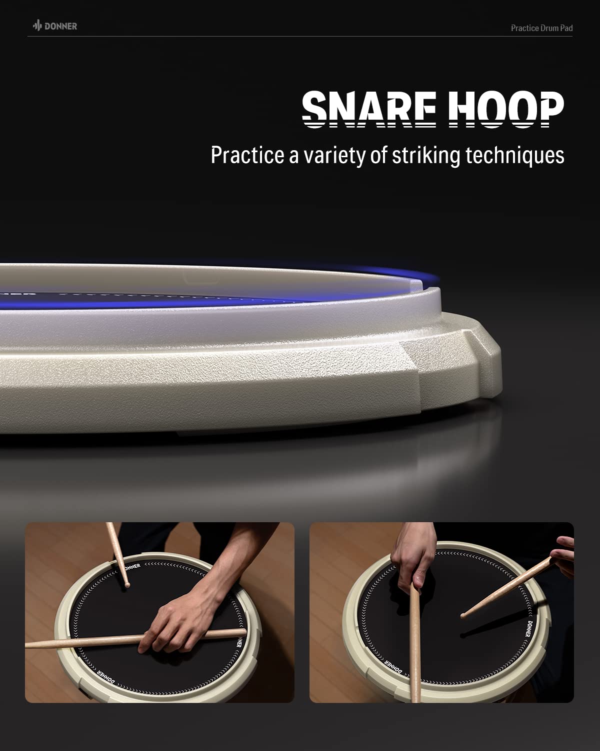 Foto 5 pulgar | Drum Practice Pad Donner Drummer Con Simulación De Caja De 12 Pulgadas - Venta Internacional.
